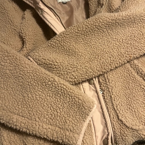 Womens Fleece Jacket Fuzzy Long Sleeve Short Coats Button - Picture 3 of 4